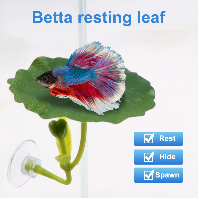 Betta Fish Tank - (Ce14) 1/5PC Hamaca de hojas verdes