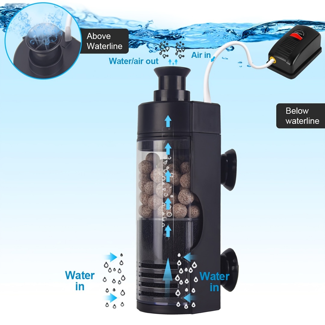 Betta Fish Tank - Filtro de esponja biolimpiante montado en