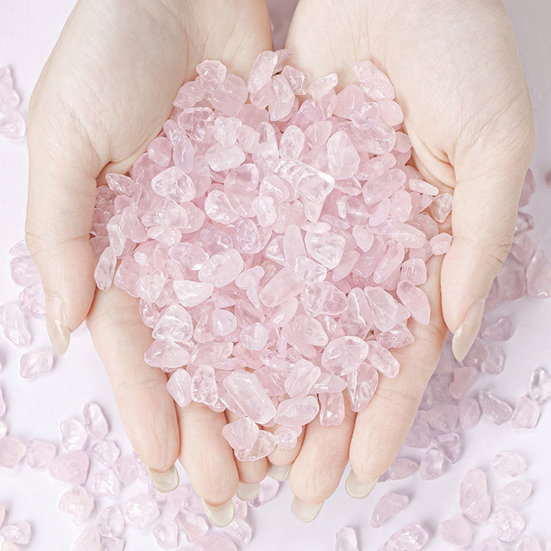 Aquarium Decor - Piedras naturales de cuarzo rosa, Chips