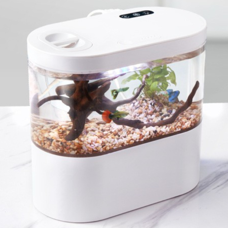 Betta Fish Tank - Mini Acuario de Escritorio Creativo con