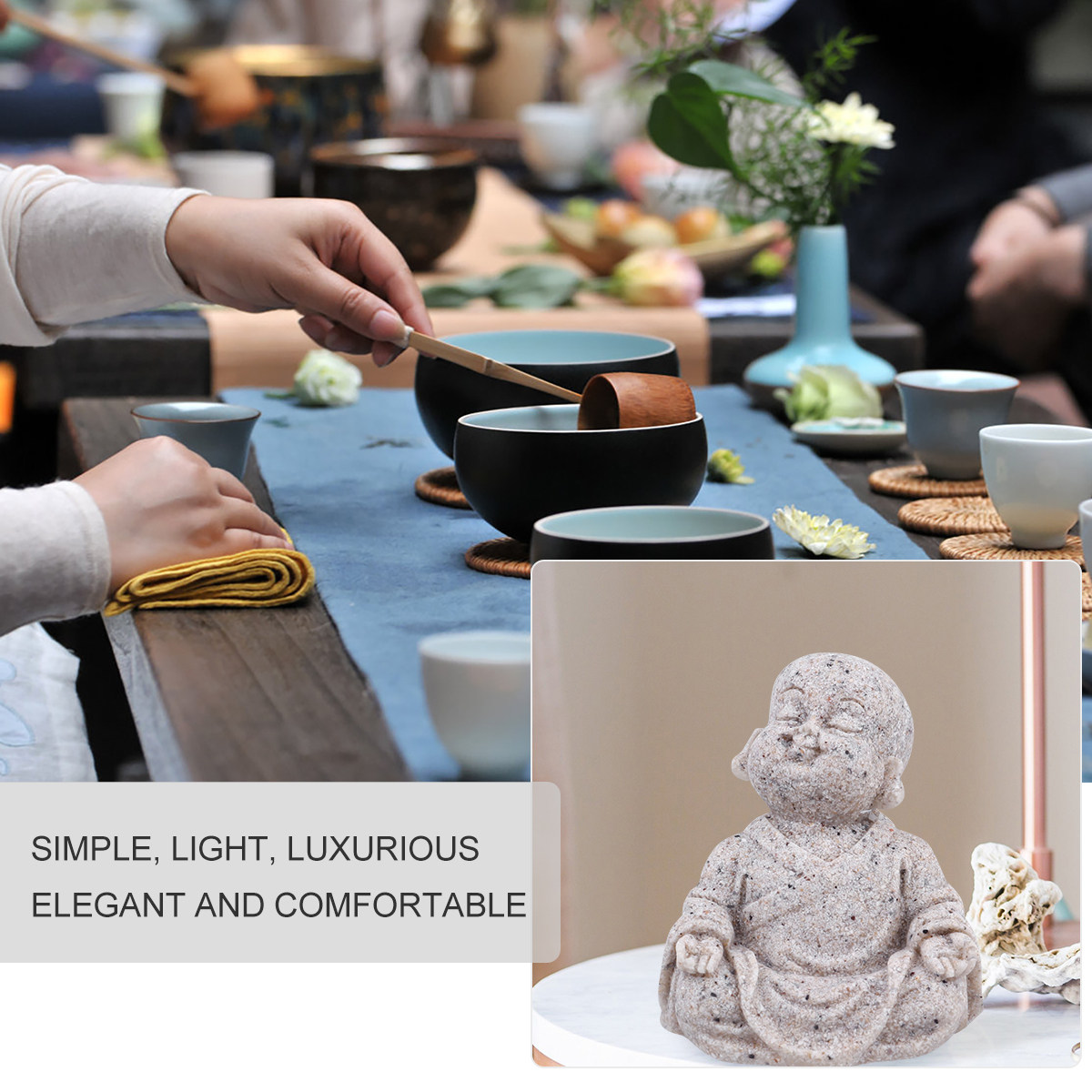 Estatua de Buda Maitreya, hech - Fish Aquarium Home reseña y precio