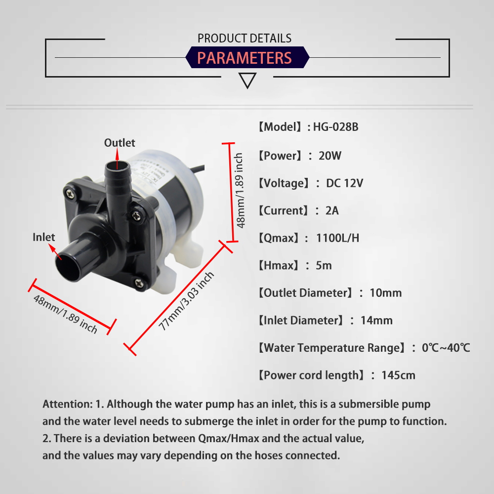 Bomba sumergible pequeña sin e - Aquarium Pump reseña y precio